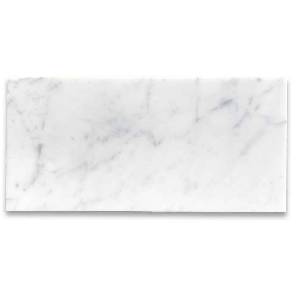Italian Carrara White 6X12 Polished Marble Tile