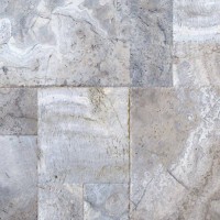 Silver Travertine French Pattern 16 Sft Honed Unfilled Chipped Brushed