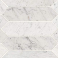 Carrara White 3x12 Honed Picket Shape Tile