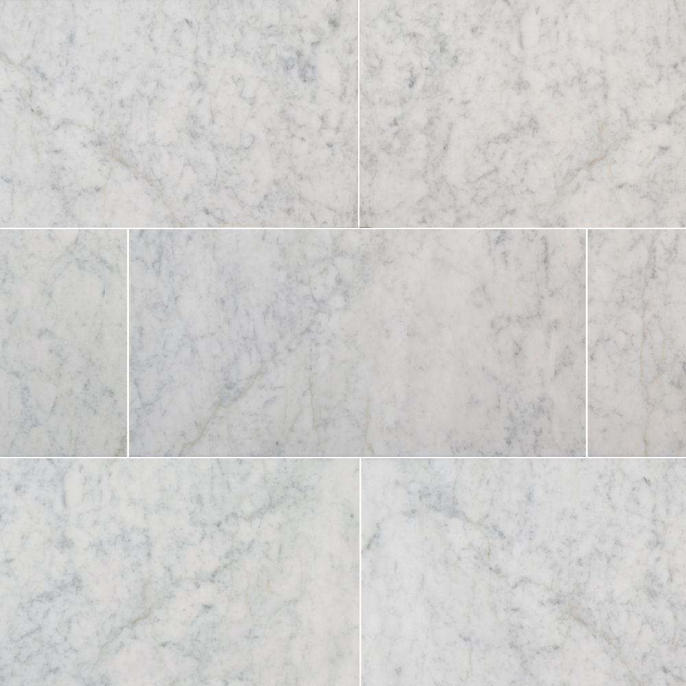 Carrara White 12X24 Polished Marble Tile