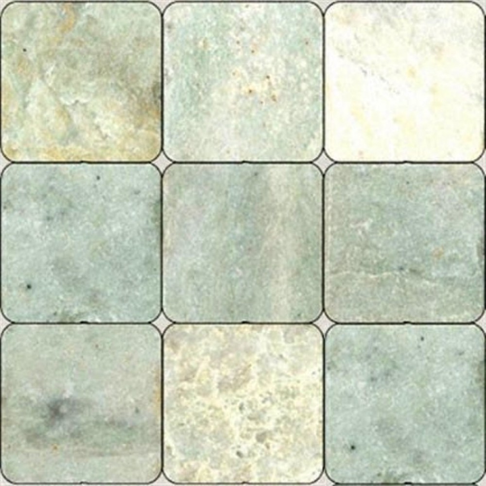 Ming Green 4X4 Tumbled - Floor Tiles USA