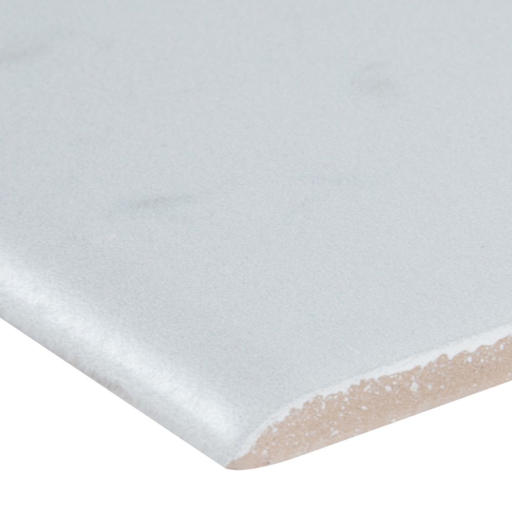 Essentials White Vena Bullnose 3X18 Matte Ceramic Tile