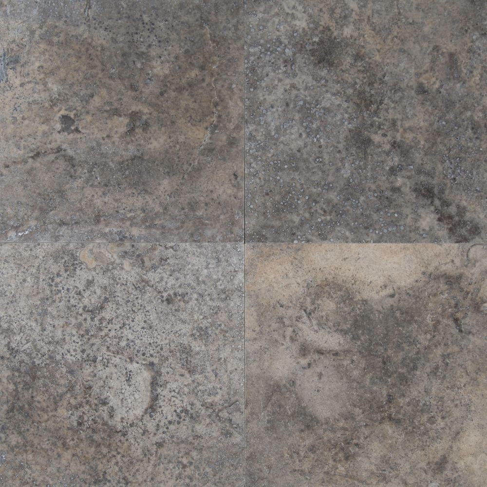 Silver Travertine 12X12 Honed / Filled