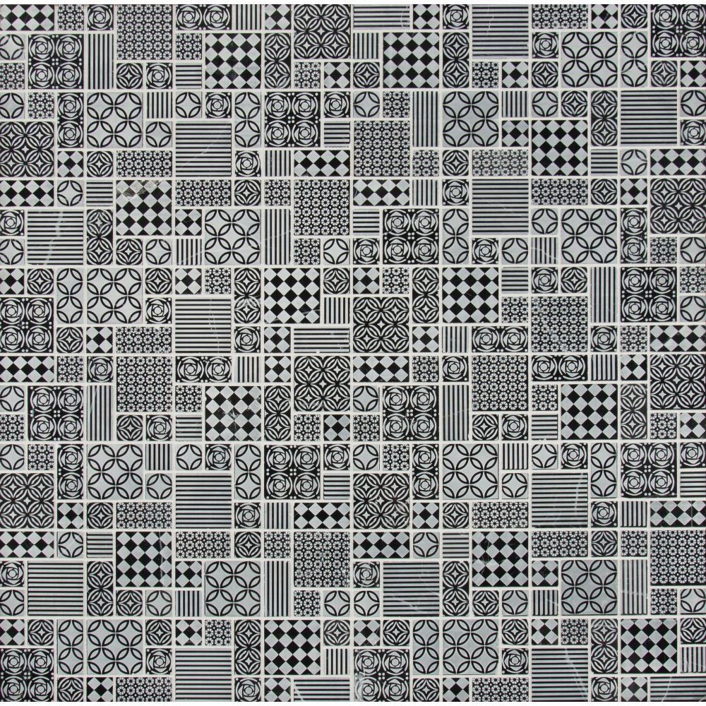 Tetris Nero Pattern Honed Marble Mosaic