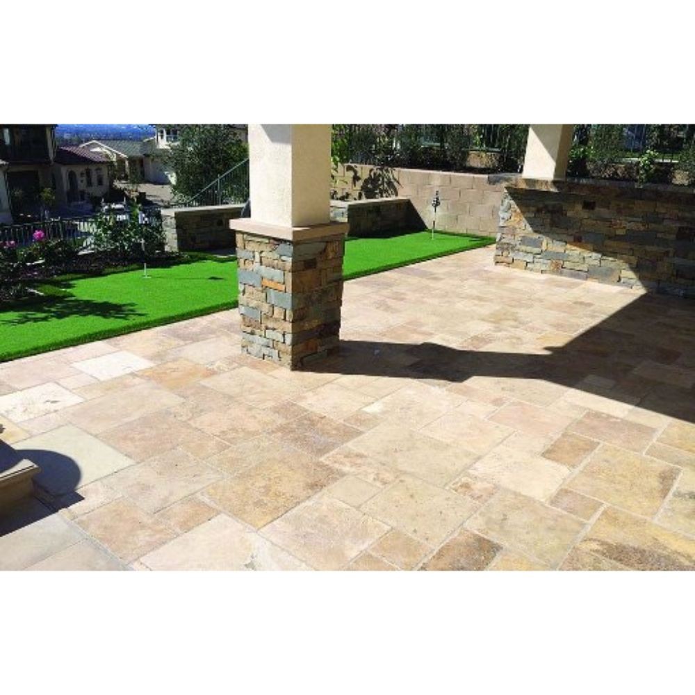 Tuscany Chateaux 16 Sft/Kit Honed Unfilled Chiseled Pattern Outdoor Tile